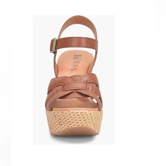 KORKS Dee Wedge Wrapped Platform Brown Faux Leather Straps Women’s Size 8 - Picture 7 of 14